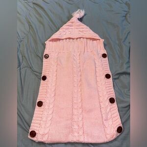NWOT knit sleep sack pink woven